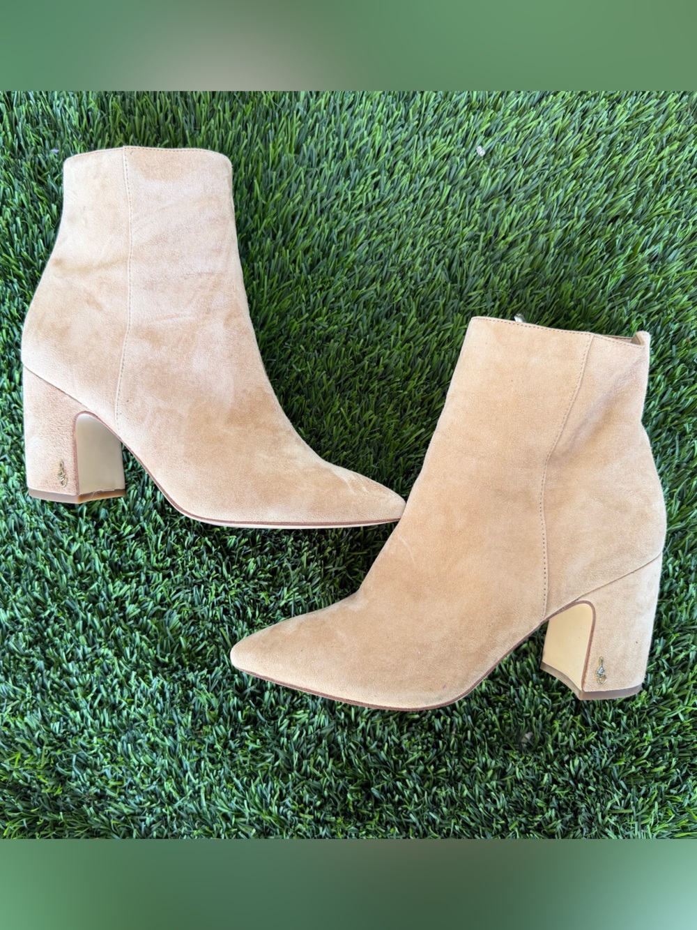 Sam Edelman Hilary Tan Suede Pointed Toe Ankle Bootie